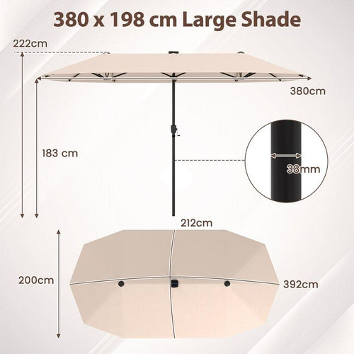 3.8m Double-Sided Parasol